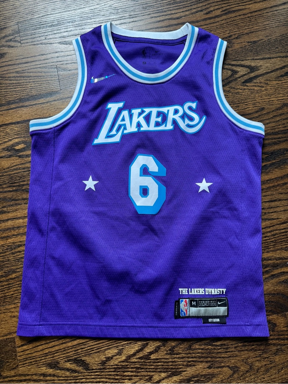 Nike Purple Jersey with White and Light Blue Trim (James)
